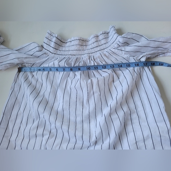 Michael Michael Kors Striped Off-the-shoulder Top White M - Picture 7 of 7
